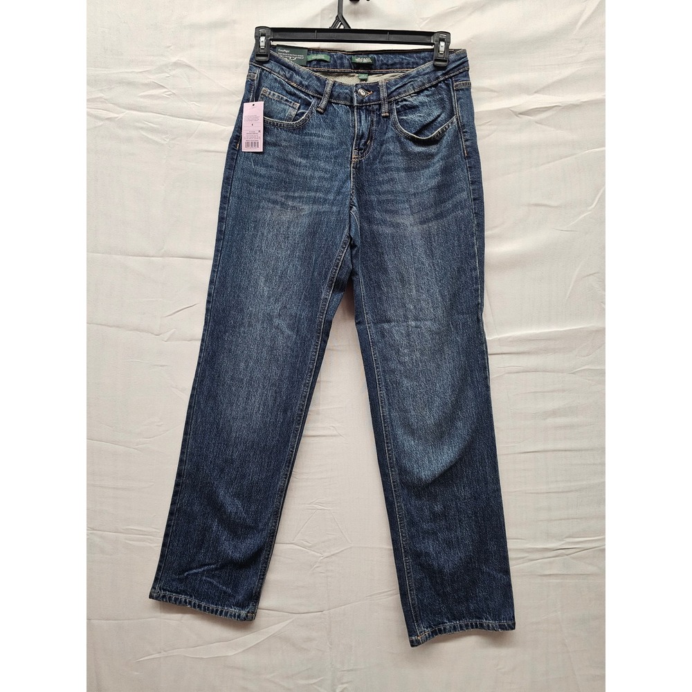 Wild Fable Mid-Rise Straight Leg Jeans Dark Wash Blue EasyRigid Size 4 32 Inseam